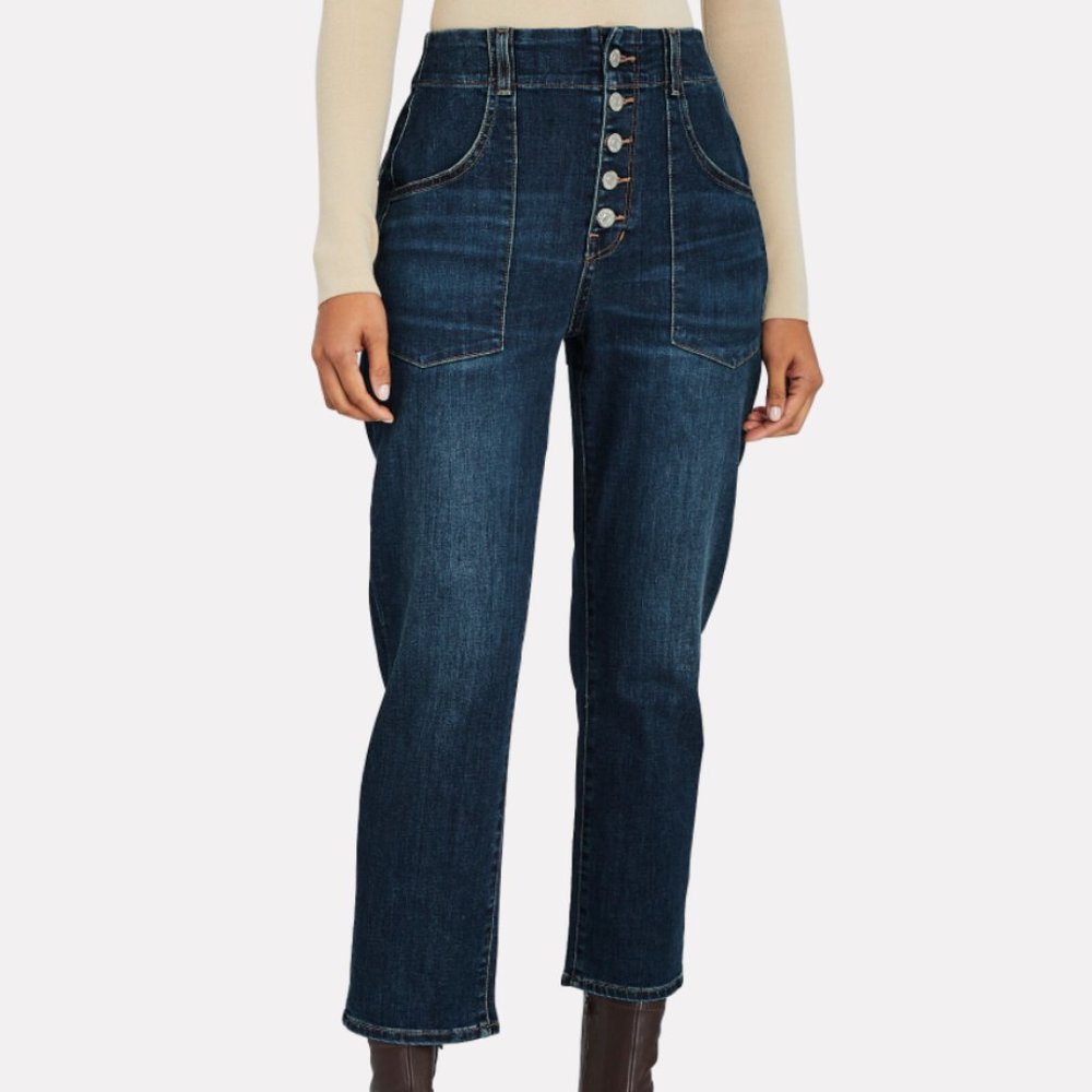 NWT Veronica Beard Arya Cargo Straight Crop Jeans